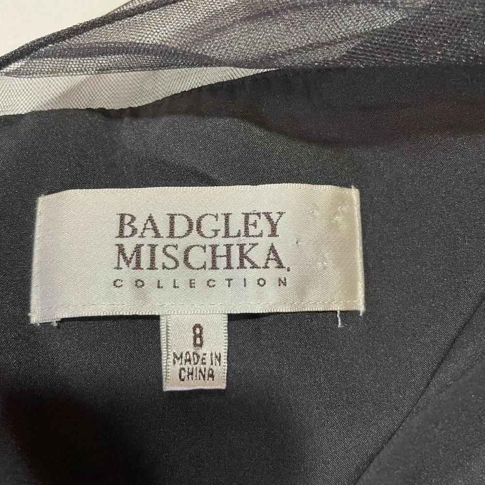 Badgley Mischka Black Formal Maxi Dress Size 8 Black Tie Party Gala Ball Evening - Picture 14 of 16